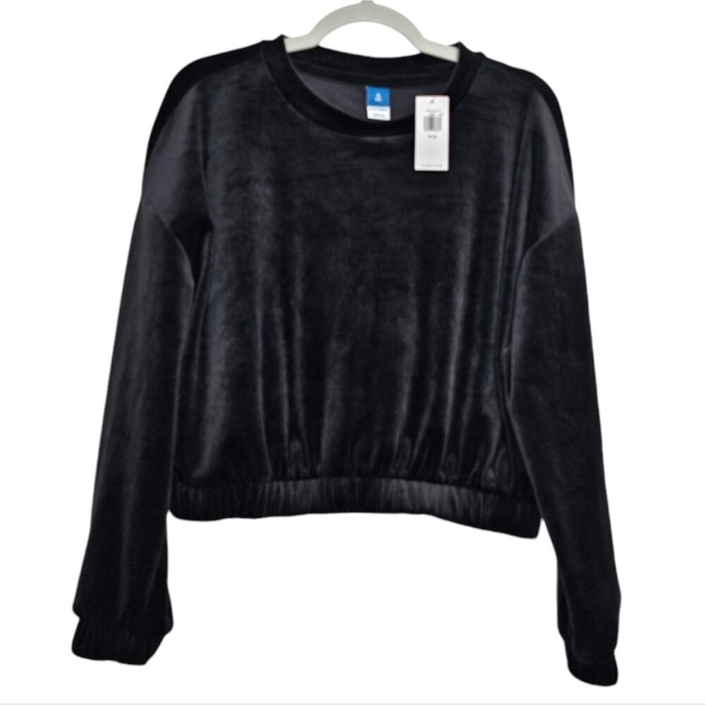 Old Navy Long Sleeve Crushed Velvet Black Elastic Waist and Wrist Girls 8 (M)